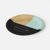 ブラックティファニーミント金ゴールドパステルブライダル結婚ズ ペーパープレート (アングル)