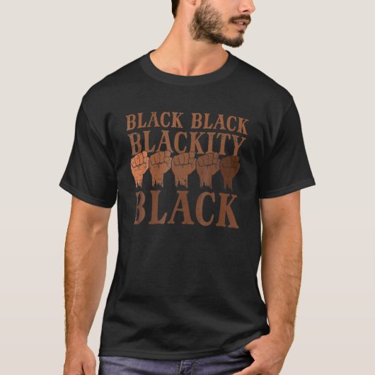 ブラックティブラック歴史月間アフリカBHMメラニンM Tシャツ (正面)