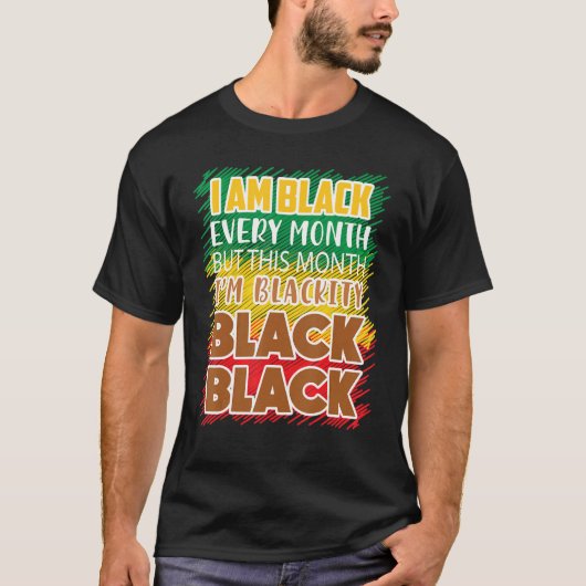 ブラックティブラック毎月黒歴Bhm Afric Tシャツ (正面)