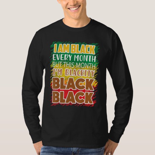 ブラックティブラック毎月黒歴Bhm Afric Tシャツ (正面)
