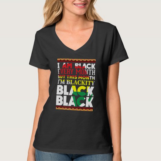ブラックティブラック毎月黒歴Bhm Afric Tシャツ (正面)