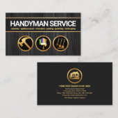 ブラックティンバーウッドハンドイマンツール建築 名刺 (正面/裏面)