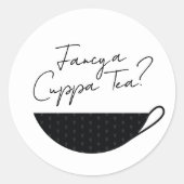 ブラックティーカップ封筒用シール/ステッカー ラウンドシール (正面)