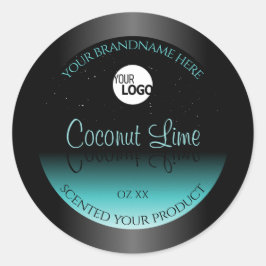 ブラックティールオンブル製品ラベル ソフトグリッター ロゴ ラウンドシール