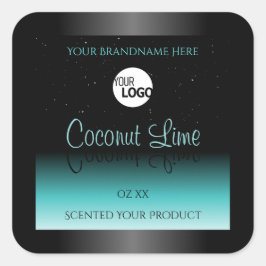 ブラックティールオンブレ製品ラベル ソフトグリッター ロゴ スクエアシール