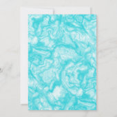 ブラックティール(緑がかった色)と金ゴールドマーブル結婚式招待状 (裏面)