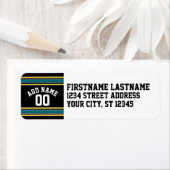 ブラックティール（緑がかった色）イエロースポーツジャージー名前をカスタムする番号 ラベル (インサイチュ)