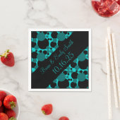 ブラックティール（緑がかった色）サークルのカスタマイズ可能な紙ナプキン スタンダードカクテルナプキン (インサイチュ)