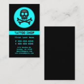 ブラックティール（緑がかった色）スカルタトゥーカスタム名刺 名刺 (正面/裏面)