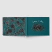 ブラックティール（緑がかった色）バラゴシックエレガントな結婚式 ゲストブック (全面)