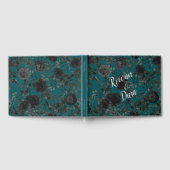 ブラックティール（緑がかった色）バラゴシックエレガントな結婚式 ゲストブック (全面)