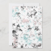 ブラックティール（緑がかった色）バラ金ゴールドピンクスウィート16バースデーパーティー 招待状 (裏面)