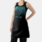 ブラックティール（緑がかった色）フェイクグリッター エプロン (インサイチュ)