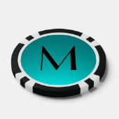 ブラックティール（緑がかった色）フェカスタムードトランプのポーカーチップ ポーカーチップ (シングル)