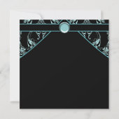 ブラックティール(緑がかった色)ブルーダマスクSweet sixteen招待状 招待状 (裏面)