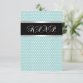 ブラックティール(緑がかった色)ブルーRSVP 出欠カード (スタンド正面)