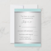 ブラックティール(緑がかった色)ブルーRSVP 出欠カード (裏面)