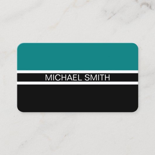 ブラックティール(緑がかった色)プロフェッショナルモダン 名刺 (正面)