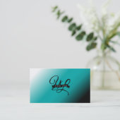 ブラックティール（緑がかった色）ホワイトグラデーションカスタム 名刺 (スタンド正面)