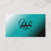 ブラックティール（緑がかった色）ホワイトグラデーションカスタム 名刺 (正面)