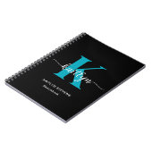 ブラックティール(緑がかった色)モノグラムスケッチブック ノートブック (左側)