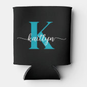 ブラックティール(緑がかった色)モノグラム 缶クーラー (正面)