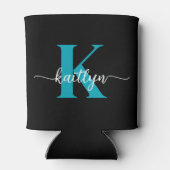 ブラックティール(緑がかった色)モノグラム 缶クーラー (裏面)