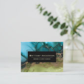 ブラックティール（緑がかった色）結婚イベントプランナー 名刺 (スタンド正面)