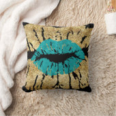 ブラックティール（緑がかった色）金ゴールドグリッターキスリップメタリックグラム クッション (ブランケット)