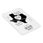 ブラックテキサス州カーリングリボン日付の保存 マグネット (右側)