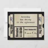 ブラックテキスファンキートスワーズ結婚の応答カード 招待状 (正面)