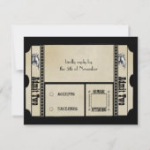 ブラックテキスファンキートスワーズ結婚の応答カード 招待状 (裏面)