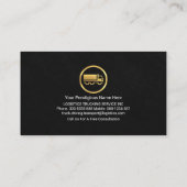 ブラックテクスグランジチャ金ゴールドストライプトラック 名刺 (裏面)