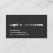 ブラックテクスチャミニマル作家プロフェッショナル 名刺 (裏面)