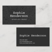 ブラックテクスチャミニマル作家プロフェッショナル 名刺 (正面/裏面)