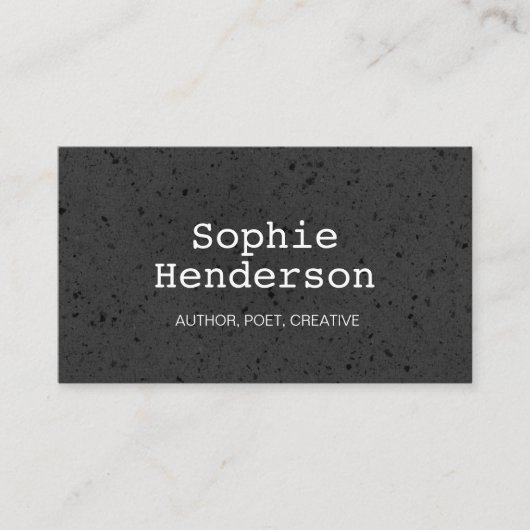 ブラックテクスチャミニマル作家プロフェッショナル 名刺 (正面)