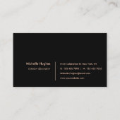 ブラックテクスチャモダンインテリアデコレータスタイル 名刺 (裏面)