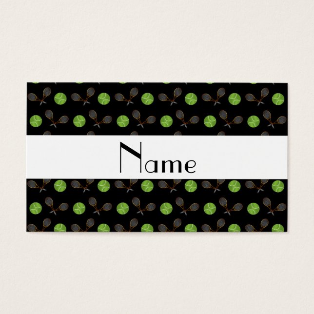 ブラックテニスパーソナライズされたボールの名前を付ける (正面)