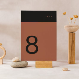 ブラックテラコッタストライプモダンプレミアムエレガント テーブルナンバー