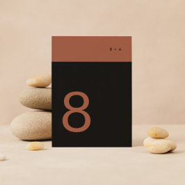 ブラックテラコッタストライプープレインプレミアムエレガント テーブルナンバー