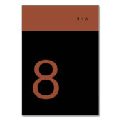 ブラックテラコッタストライプープレインプレミアムエレガント テーブルナンバー (正面)