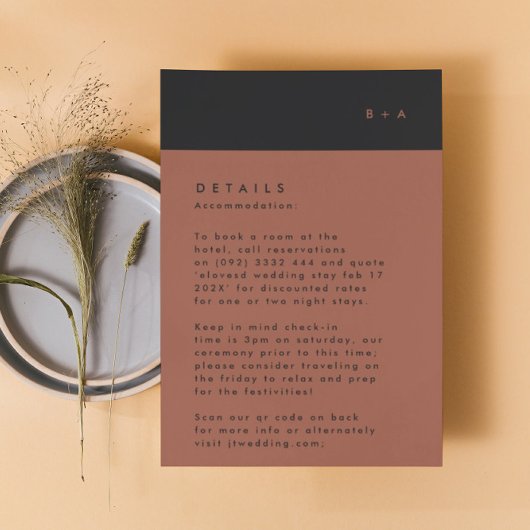 ブラックテラコッタストライプ 出欠カード