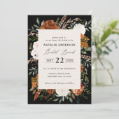 ブラックテラコッタフローララスティックブライダル 招待状 (スタンド正面)