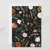 ブラックテラコッタフローララスティックブライダル 招待状 (裏面)