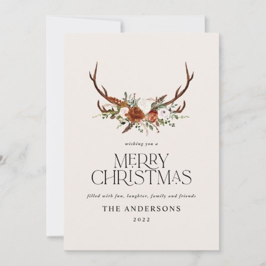 ブラックテラコッタ植物性エレガントスタグフローラ シーズンカード (正面)