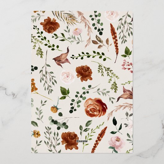 ブラックテラコッタ植物性エレガントスタグフローラ 箔シーズンカード (裏面)