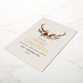 ブラックテラコッタ植物性エレガントスタグフローラ 箔シーズンカード (回転した状態)