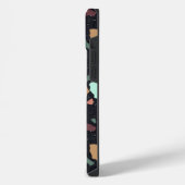 ブラックテラゾーパターン iPhoneケース (左側面)