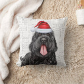 ブラックテリアロシアのドッグウォーターカラークリスマス クッション (ブランケット)