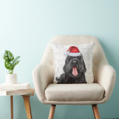 ブラックテリアロシアのドッグウォーターカラークリスマス クッション (椅子)